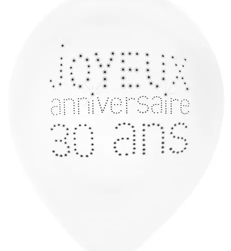 Photo du produit 8 Ballons 30 ans Anniversaire chic