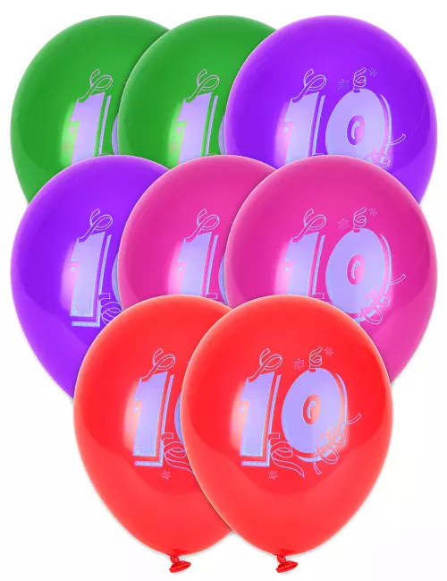 Photo du produit 8 Ballons chiffre 10