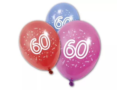 Photo du produit 8 Ballons en latex anniversaire 60 ans 30 cm
