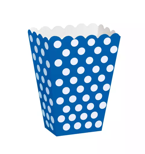 Photo du produit 8 Boîtes pop corn bleues à pois blanc