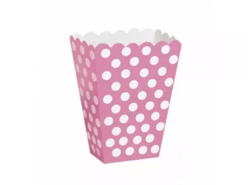 Photo du produit 8 boîtes pop corn rose à pois blanc