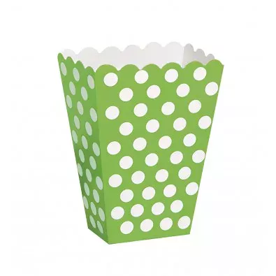 Photo du produit 8 boîtes pop corn verte à pois blanc