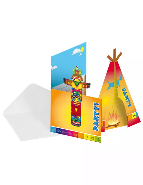 Photo du produit 8 Cartons d'invitations en carton Indien avec enveloppes 12 x 22 cm