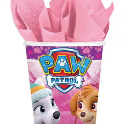 Photo du produit 8 Gobelets en carton 266 ml rose Pat'Patrouille