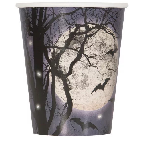 Photo du produit 8 Gobelets en carton Clair de lune Halloween