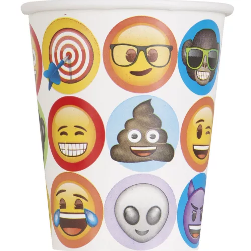 Photo du produit 8 Gobelets en carton Emoji 270 ml
