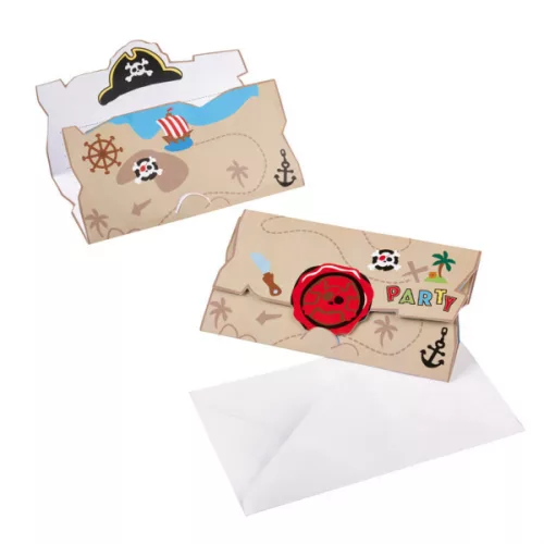 Photo du produit 8 Invitations et enveloppes Pirate