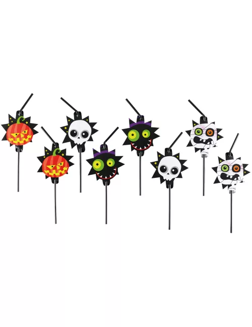 Photo du produit 8 Pailles Petits monstres Halloween