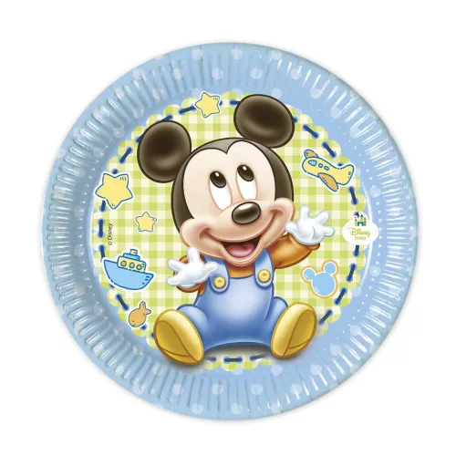 Photo du produit 8 Petites assiettes Bébé Mickey 20 cm