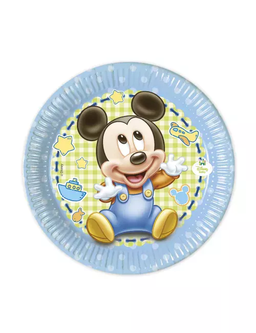 Photo du produit 8 Petites assiettes Bébé Mickey 20 cm