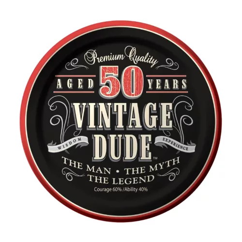 Photo du produit 8 Petites assiettes anniversaire Vintage 50 ans 18 cm