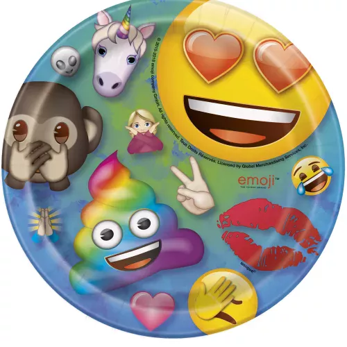 Photo du produit 8 Petites assiettes en carton Emoji Rainbow 18 cm