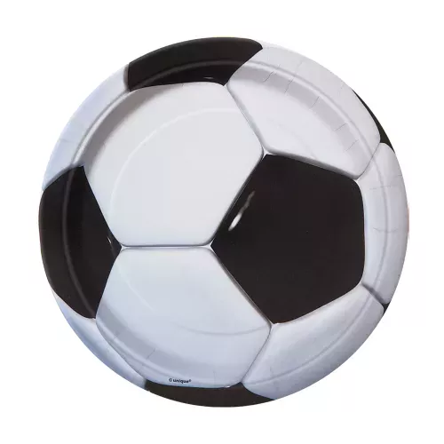 Photo du produit 8 Petites assiettes en carton Foot 18 cm