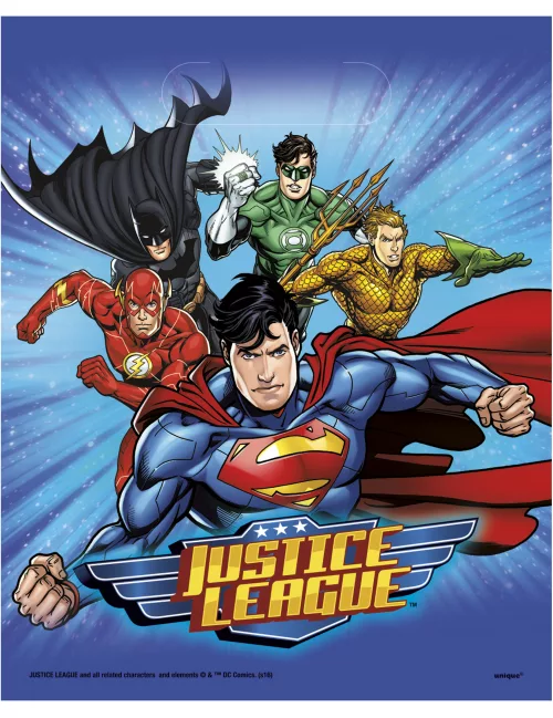 Photo du produit 8 Sacs de fête Justice League 18 x 23 cm