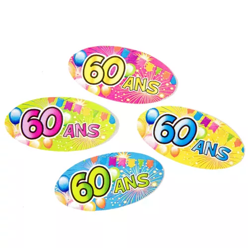Photo du produit 80 Confettis de table 60 ans Fiesta 4 x 2 cm
