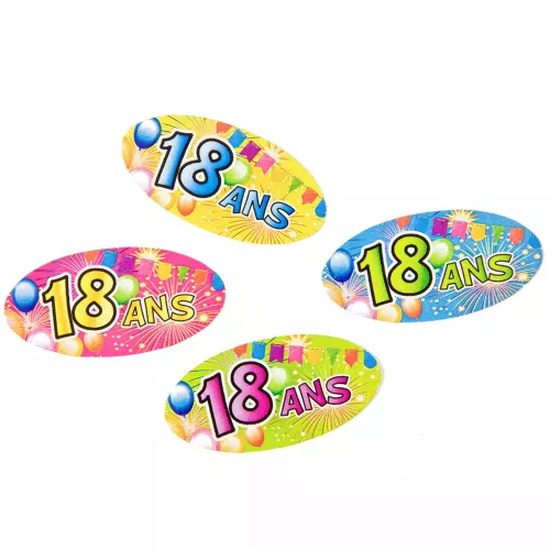 Photo du produit 80 Confettis de table papier 18 ans Fiesta 4 x 2 cm