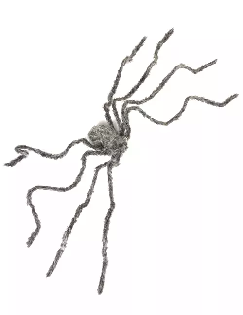 Photo du produit Araignée géante grise velue Halloween 160 cm