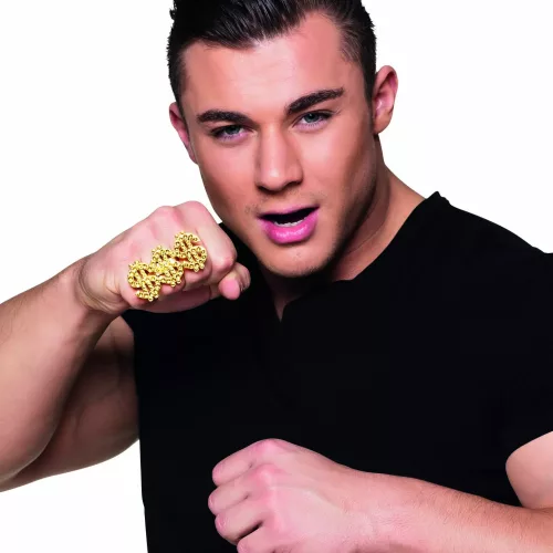 Photo du produit Bague triple dollar doré adulte