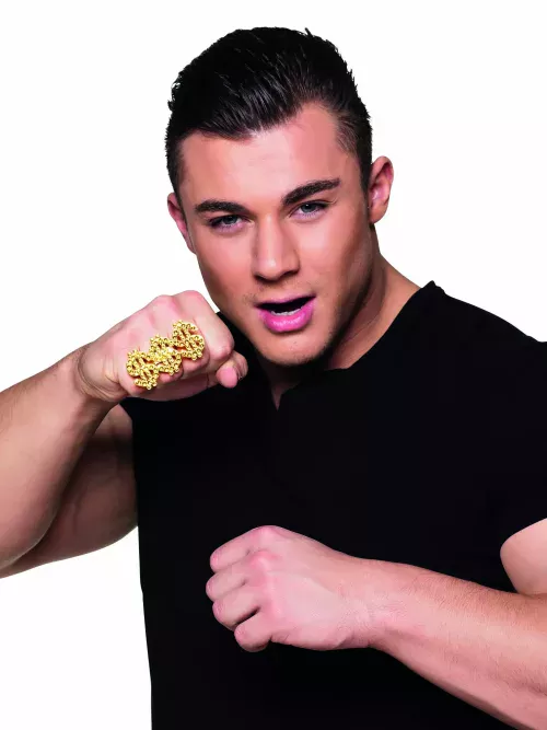 Photo du produit Bague triple dollar doré adulte