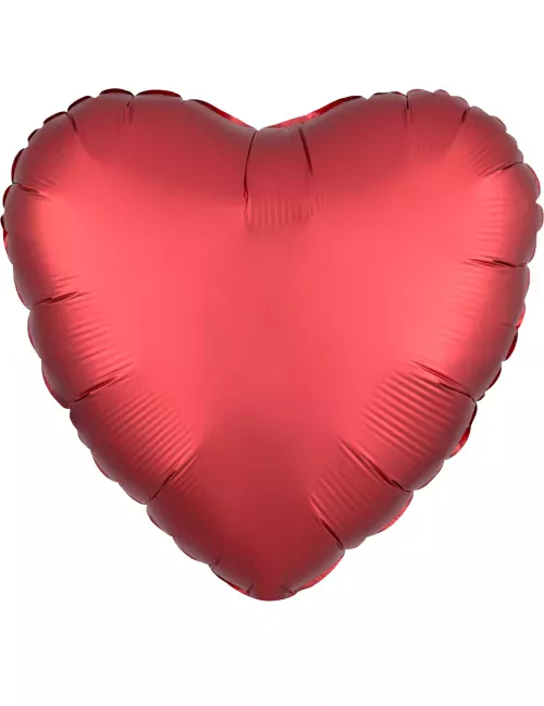 Photo du produit Ballon aluminium coeur rouge rubis satiné 43 cm