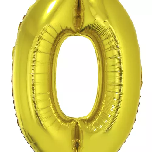 Photo du produit Ballon aluminium chiffre 0 doré 102 cm