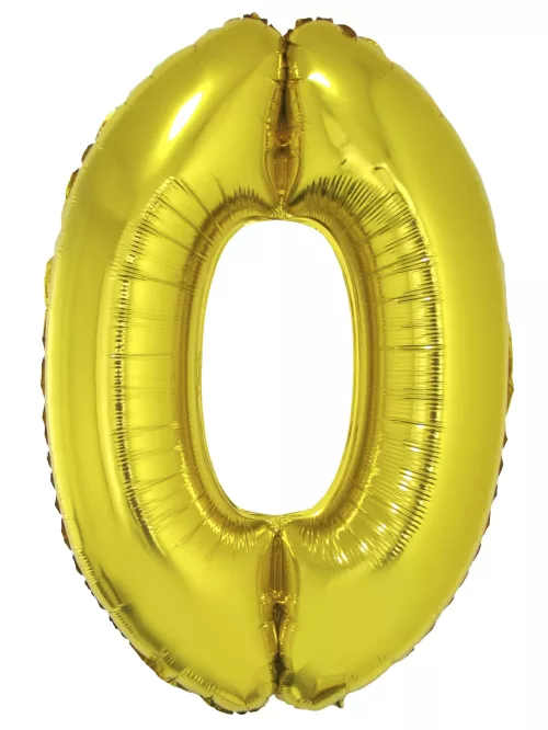 Photo du produit Ballon aluminium chiffre 0 doré 102 cm