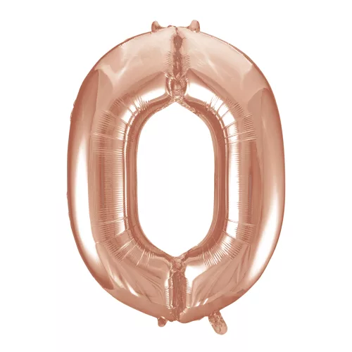 Photo du produit Ballon aluminium rose gold chiffre 0 86,3 cm