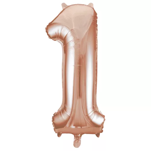 Photo du produit Ballon aluminium rose gold chiffre 1 86,3 cm