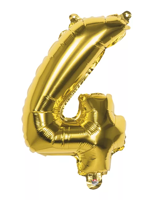 Photo du produit Ballon aluminium chiffre 4 doré 36 cm