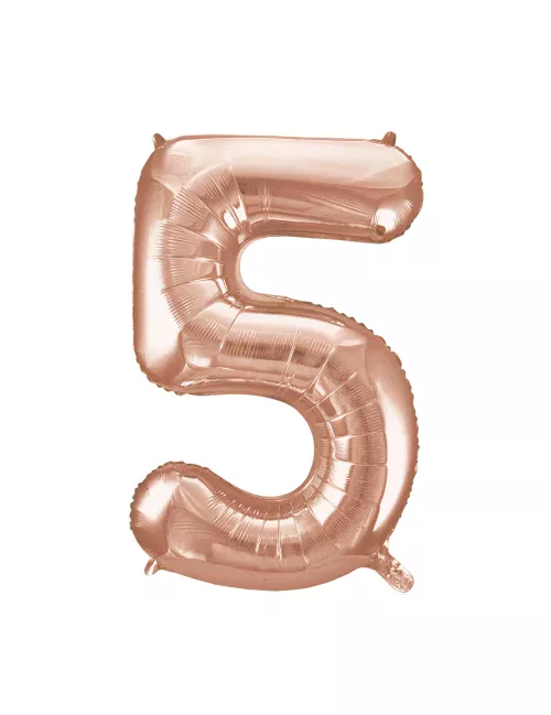 Photo du produit Ballon aluminium rose gold chiffre 5 86,3 cm