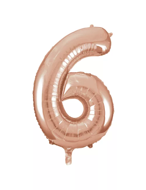 Photo du produit Ballon aluminium rose gold chiffre 6 86,3 cm