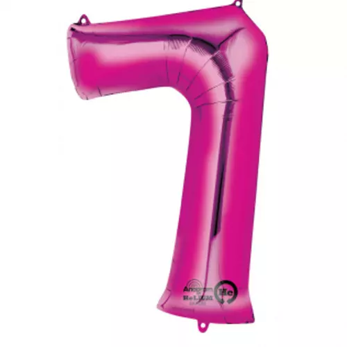 Photo du produit Ballon aluminium chiffre 7 fuchsia 58 X 88 cm