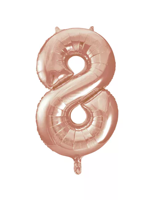 Photo du produit Ballon aluminium rose gold chiffre 8 86,3 cm