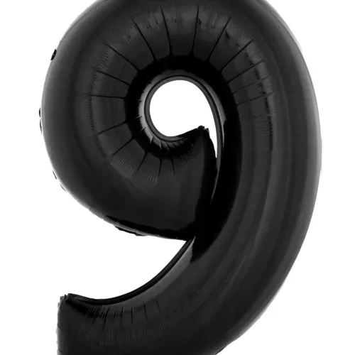 Photo du produit Ballon aluminium chiffre 9 noir 40 cm