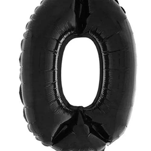Photo du produit Ballon aluminium géant chiffre 0 noir 1 m