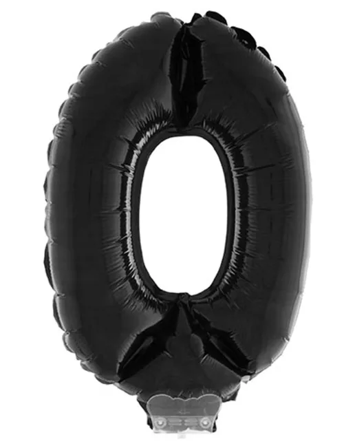 Photo du produit Ballon aluminium géant chiffre 0 noir 1 m