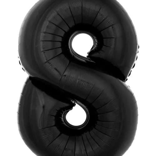 Photo du produit Ballon aluminium géant chiffre 8 noir 1 m