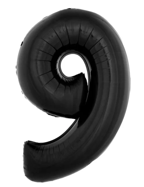 Photo du produit Ballon aluminium géant chiffre 9 noir 1 m