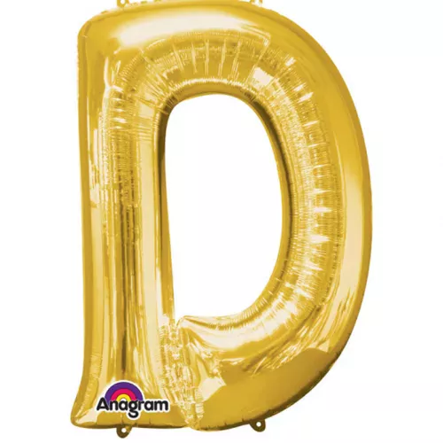 Photo du produit Ballon aluminium géant Lettre D or 60 x 83 cm