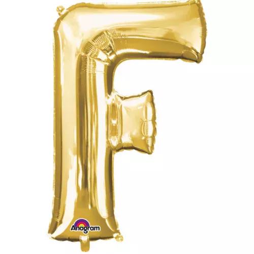 Photo du produit Ballon aluminium géant Lettre F or 53 x 81 cm