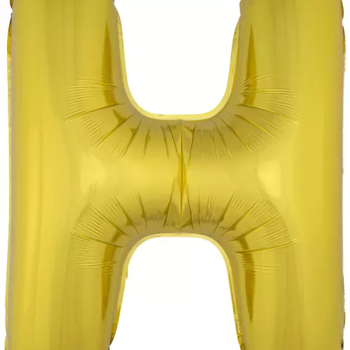 Photo du produit Ballon aluminium géant lettre H doré 1m