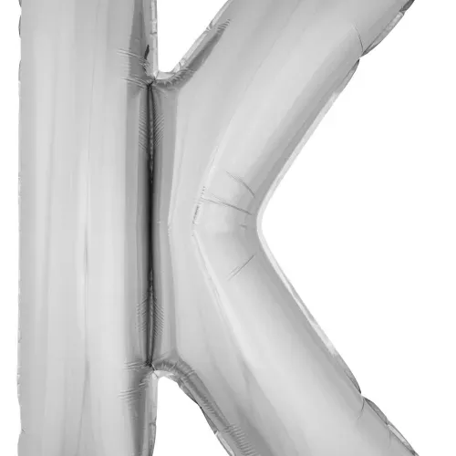 Photo du produit Ballon aluminium géant lettre K argenté 1m