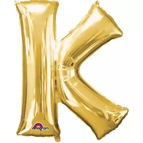 Photo du produit Ballon aluminium géant Lettre K or 66 x 83 cm