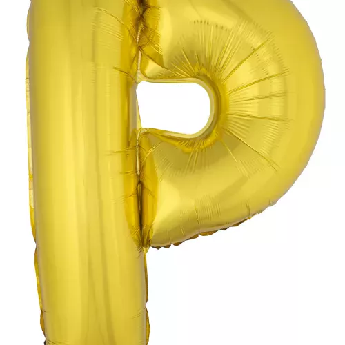Photo du produit Ballon aluminium géant lettre P doré 1m