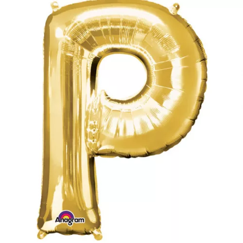 Photo du produit Ballon aluminium géant Lettre P or 60 x 81 cm