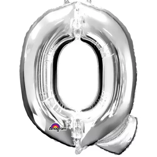 Photo du produit Ballon aluminium géant Lettre Q argent 60 x 81 cm