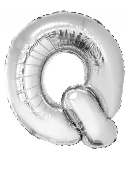 Photo du produit Ballon aluminium géant lettre Q argenté 1m