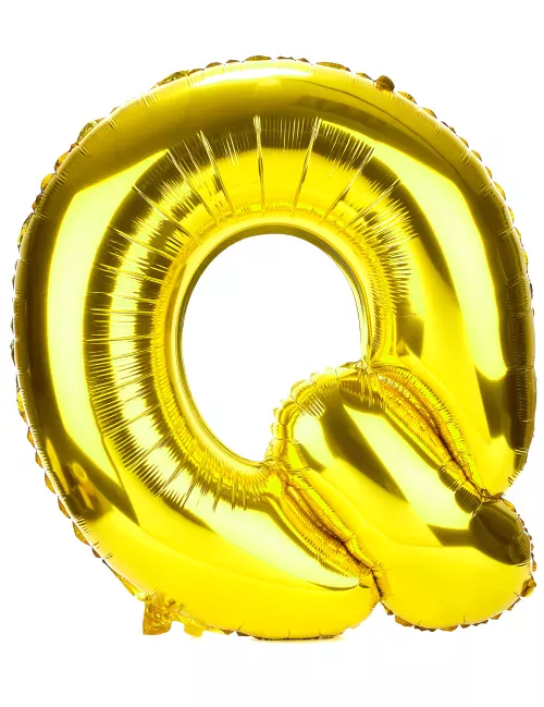 Photo du produit Ballon aluminium géant lettre Q doré 1m