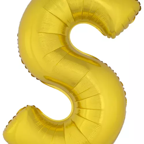 Photo du produit Ballon aluminium géant lettre S doré 1m