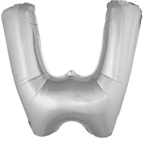 Photo du produit Ballon aluminium géant lettre W argenté 1m